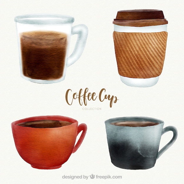 Aquarell kaffeetasse sammlung