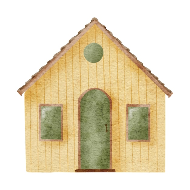 Aquarell klassische haus cartoon clipart