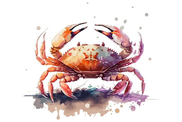 Aquarell krabben-vektor-illustration