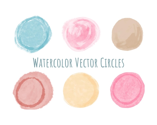 Vektor aquarell-kreisflecken und fleckset handgezeichneter aquarell-spritzrahmen-sammlungsvektor