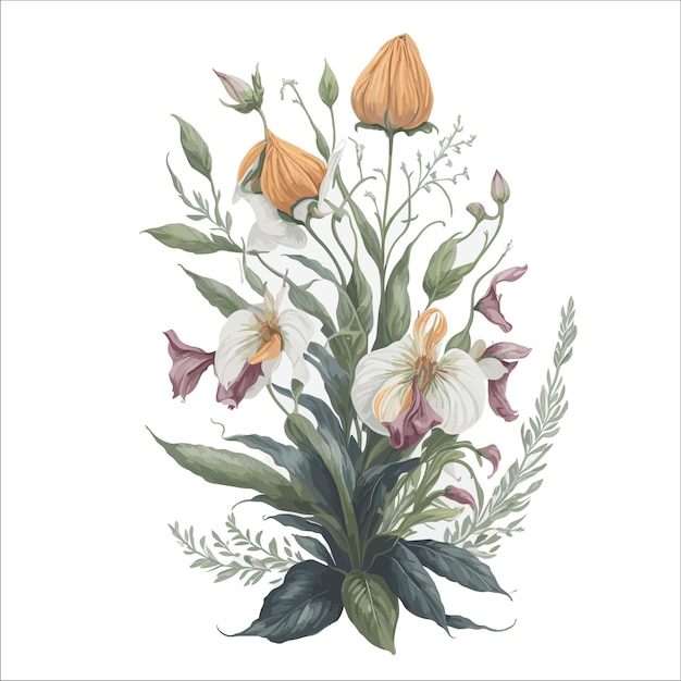 Vektor aquarell madevallia clipart blumenvektor