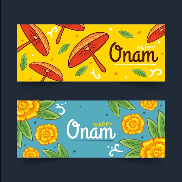 Aquarell onam bannerkonzept