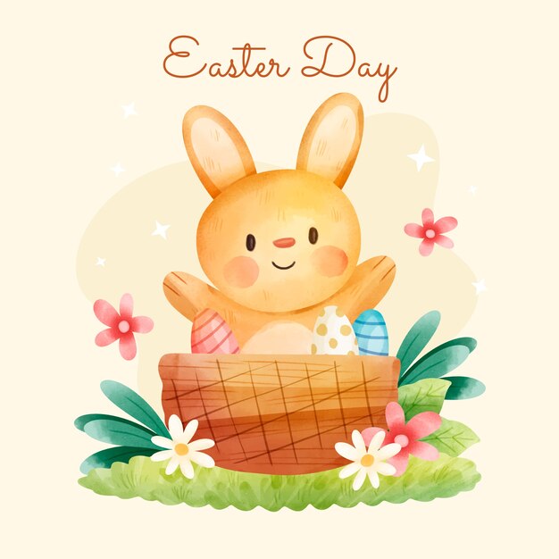 Aquarell-Ostern-Feier-Illustration