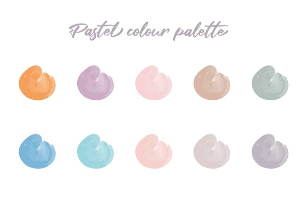 Vektor aquarell-pastell-farbpalette