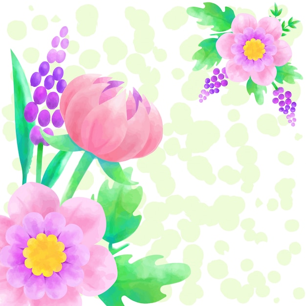 Vektor aquarell rosa blumen hintergrund