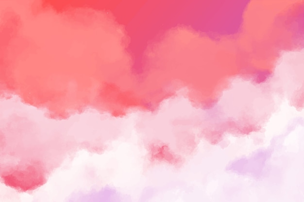 Aquarell rosa zuckerwatte wolken hintergrund