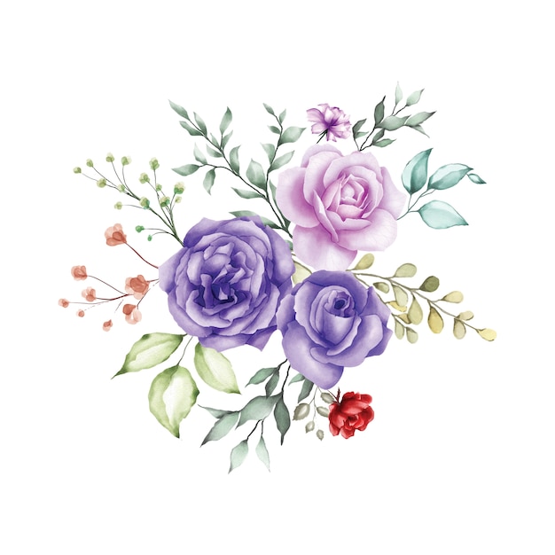 Aquarell Rose Bouquet Hintergrund