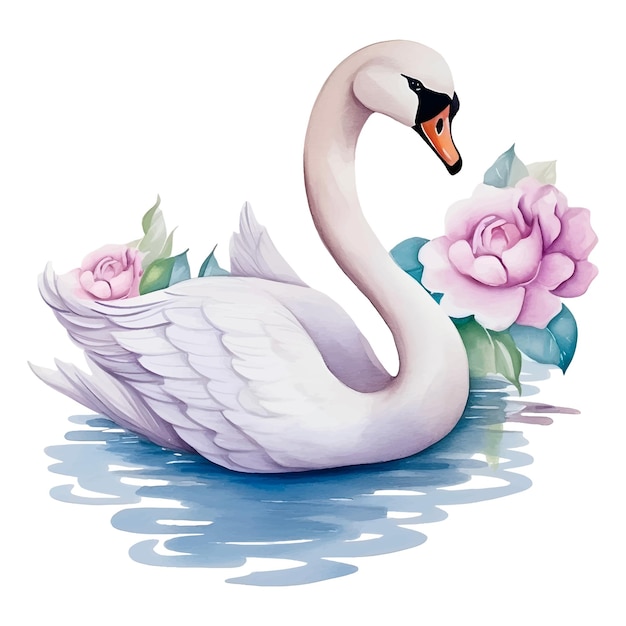 Aquarell schwan tiere clipart