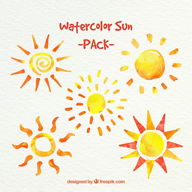 Vektor aquarell sonnen pack