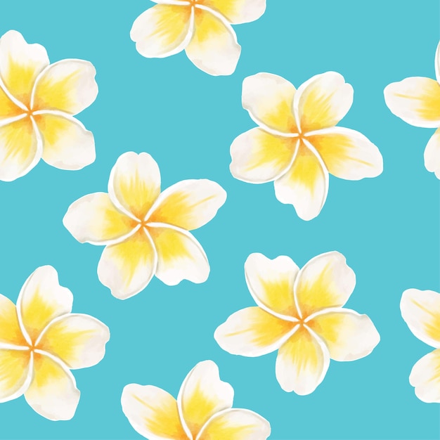 Aquarell tropische blume plumeria blumenmuster abckground