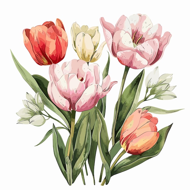 Aquarell tulpen blumenillustration