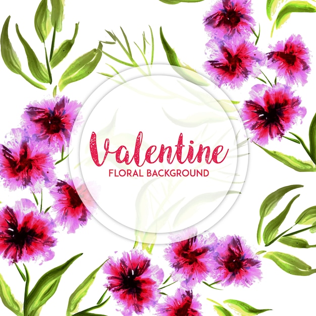 Aquarell valentine blumen hintergrund