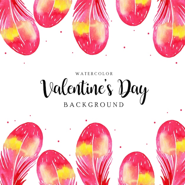 Aquarell valentine feather background