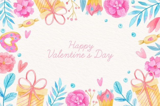 Aquarell valentinstag hintergrund