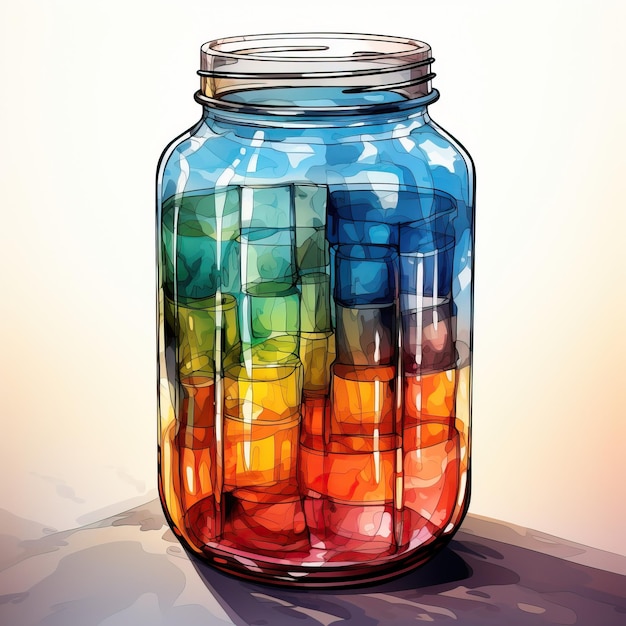 Vektor aquarell vektor jar vektor auf weißem hintergrund