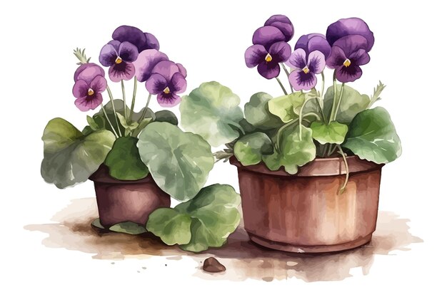 Vektor aquarell-vektorviolette hintergrund mit blume botanische illustration wildbüchel