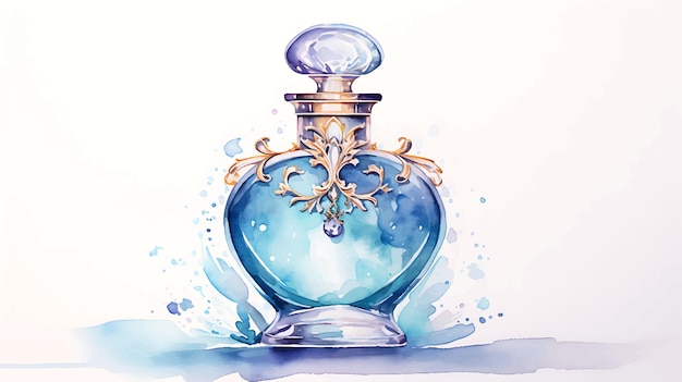 Aquarell-vintage-aroma-luxusflasche