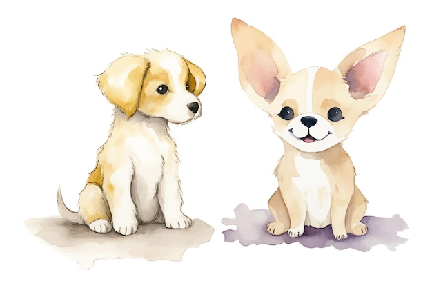 Vektor aquarell von süßem hund vektor-illustration