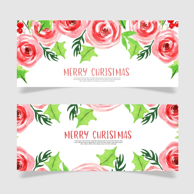 Aquarell weihnachten banner vorlage