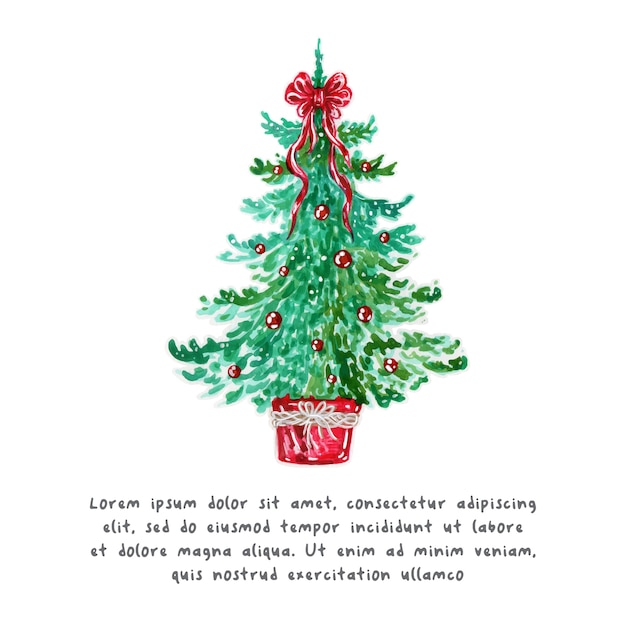 Aquarell Weihnachtsbaum