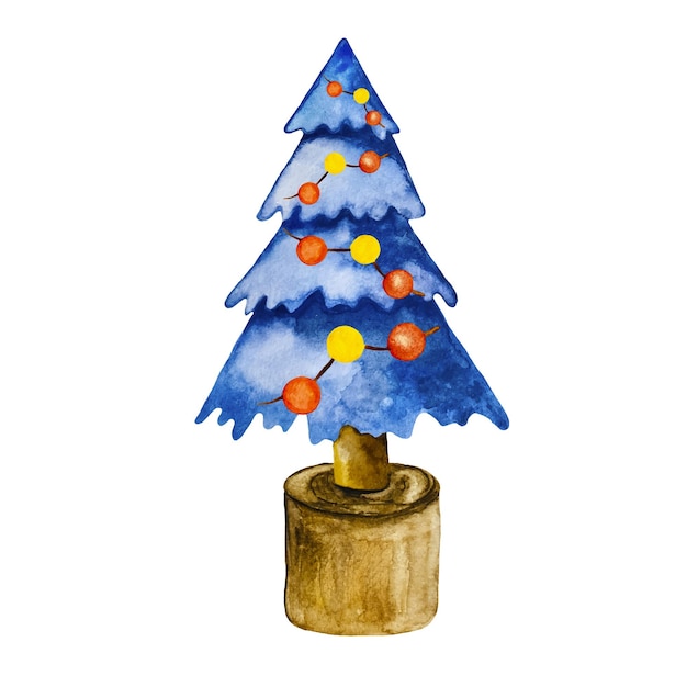 Aquarell-Weihnachtsbaum