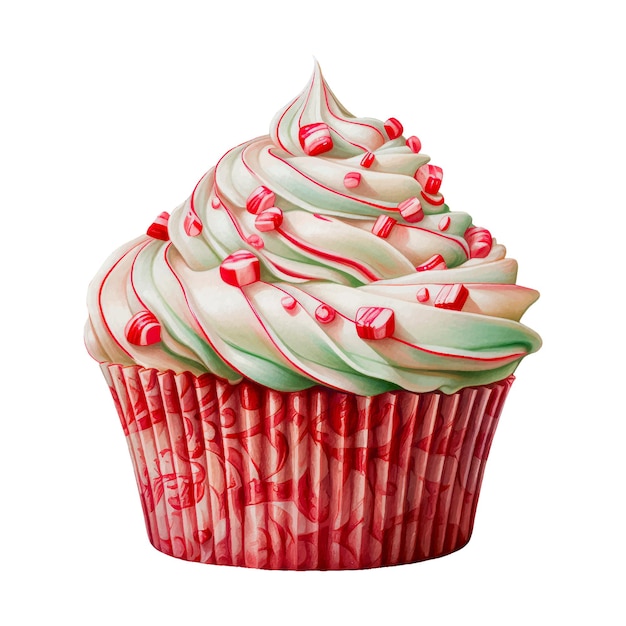 Vektor aquarell weihnachtscupcake ai generative