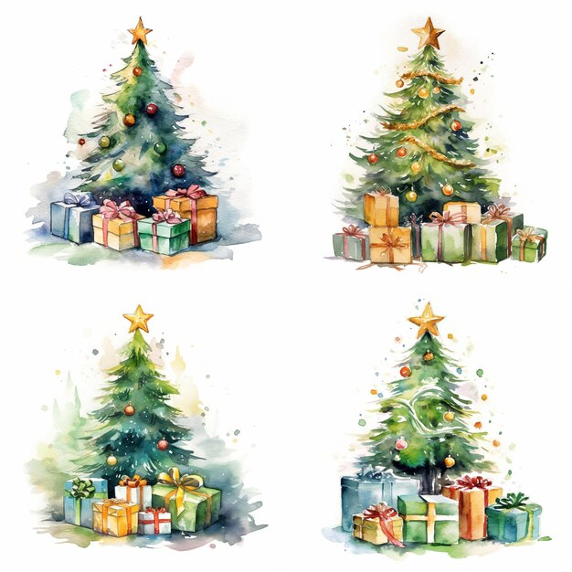 Aquarell weihnachtselement weihnachtsartikel kerze weihnachtshut schneekugel ornamente 2024 