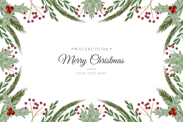 Aquarell-Weihnachtshintergrund mit Winternatur