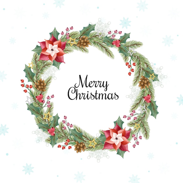Aquarell-Weihnachtskranzkonzept