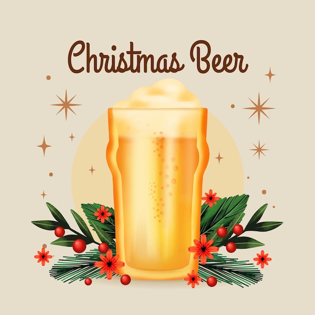 Aquarell weihnachtszeit bier illustration