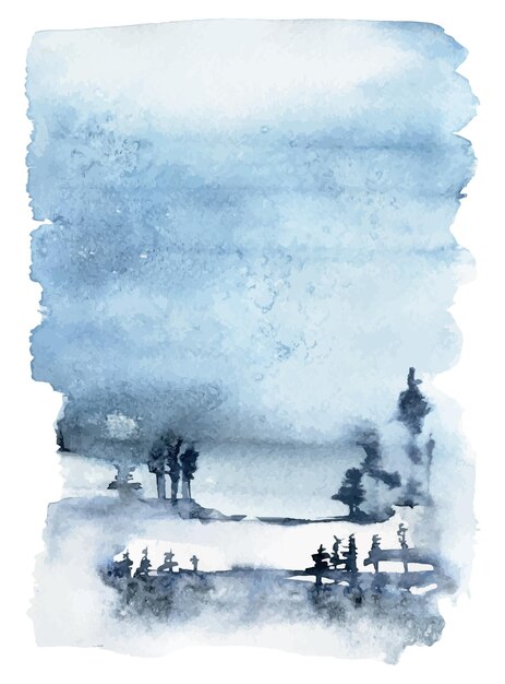 Aquarell winterlandschaft