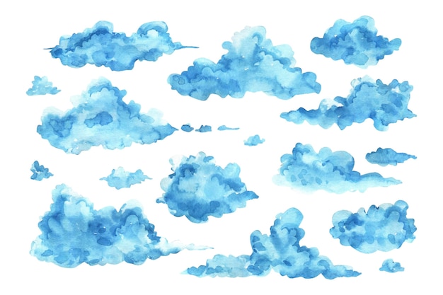 Vektor aquarell wolken sammlung clouds