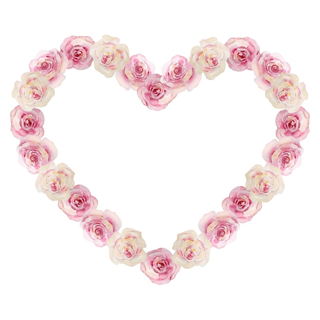 Aquarell zartes Blumenherz aus Rosen