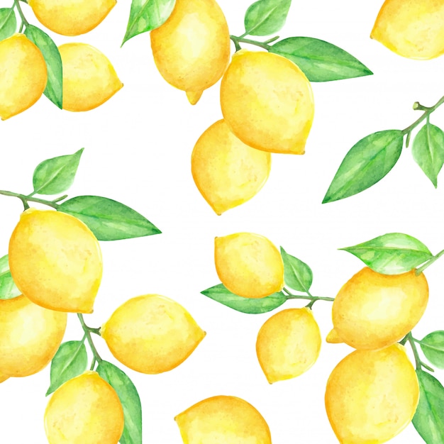 Aquarell Zitrone Früchte Muster