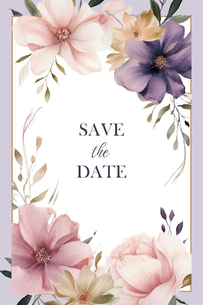 Aquarellblumen-Hintergrund Aquarell-Vorlage Einladungskarte Geburtstag Hochzeit Thanksgiving Party Poster