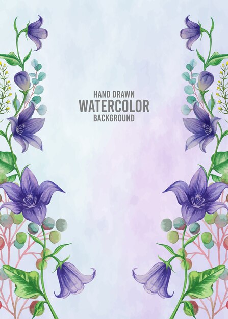 Aquarellblumenhintergrundkarte