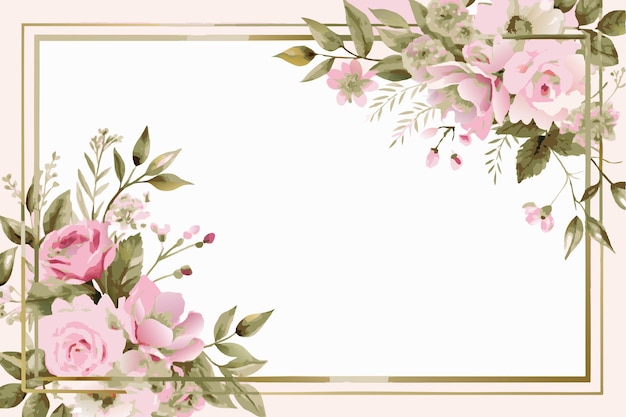 Aquarellblumenrahmen für Hochzeits-Geburtstagskarten, Hintergrund, Einladung, Tapeten-Aufkleber