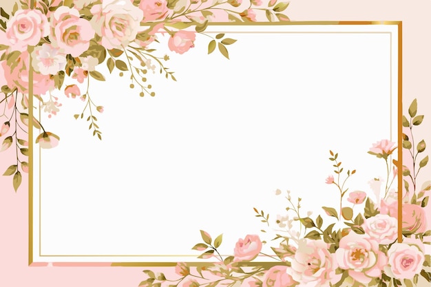 Aquarellblumenrahmen für Hochzeits-Geburtstagskarten, Hintergrund, Einladung, Tapeten-Aufkleber