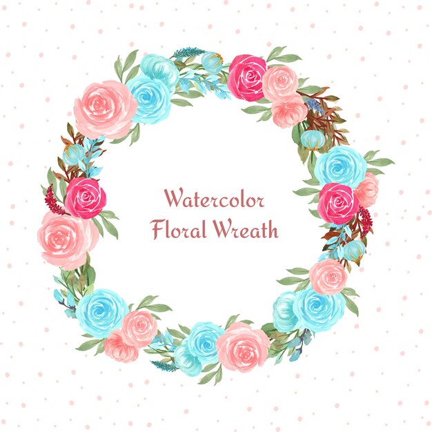 Aquarellblumenrahmen mit bunten blumen