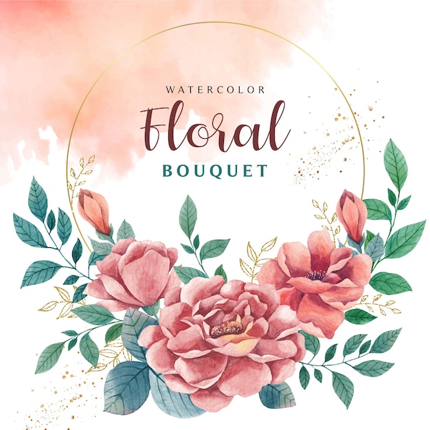 Aquarellblumenstrauß für hochzeitseinladung