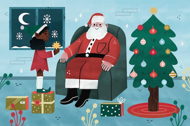 Aquarellhintergrund für die Weihnachtszeit