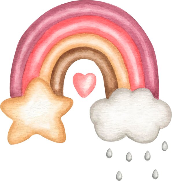 Aquarellillustration der Regenbogenkinder