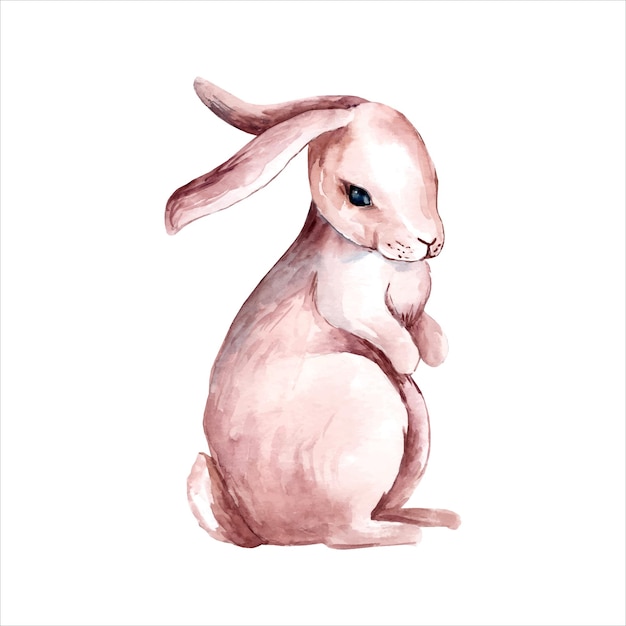 Aquarellillustration mit easter bunny isoliert auf weißem hintergrund