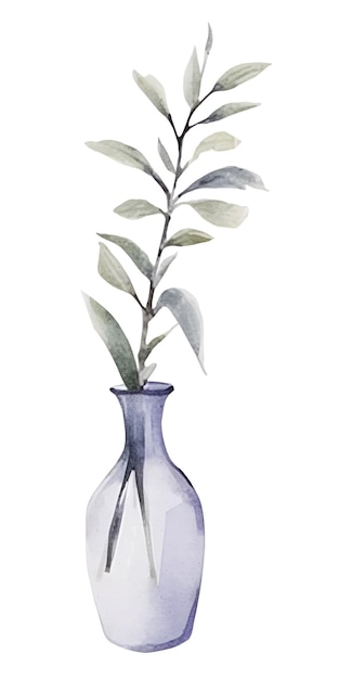 Aquarellmalerei mit Blumen-Clip-Art mit Vase