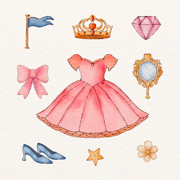 Aquarellprinzessin-Kollektionselement