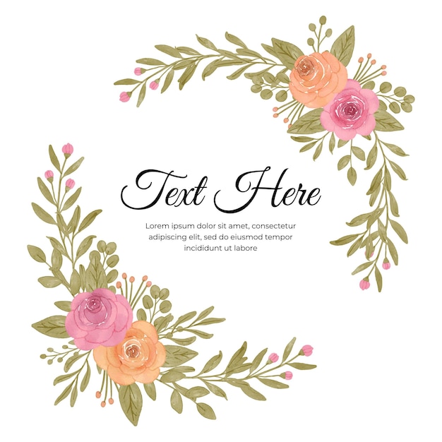 Aquarellrahmenblumenrand für Hochzeitskarte