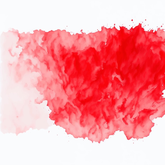 Aquarelltextur isoliert auf weißem hintergrund, rote farbe