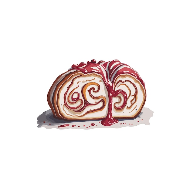 Vektor aquarellvektor babka gebäck clipart bearbeitbarer weißer hintergrund