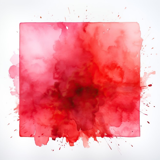 Vektor aquarellvektor rotes quadrat auf weißem hintergrund
