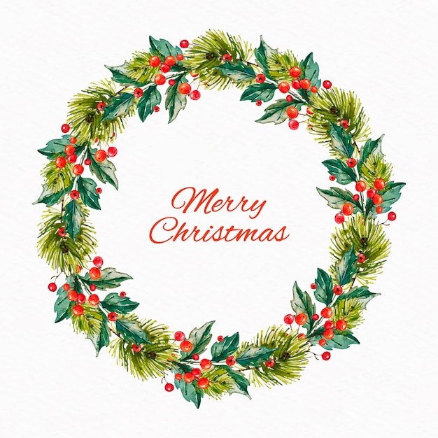 Aquarellweihnachtskranzillustration